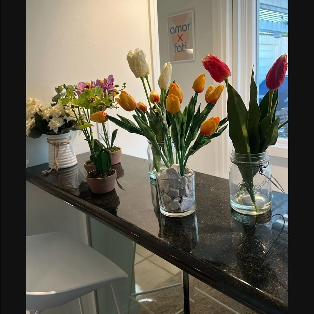 Faux Tulips arrangements
